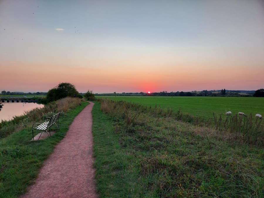 A sunset on the Ham by Twekesbury, UK in September 2024